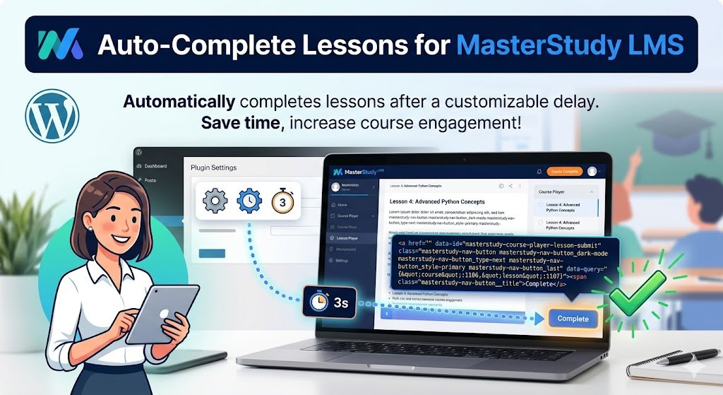 Auto-Complete Lessons for MasterStudy LMS