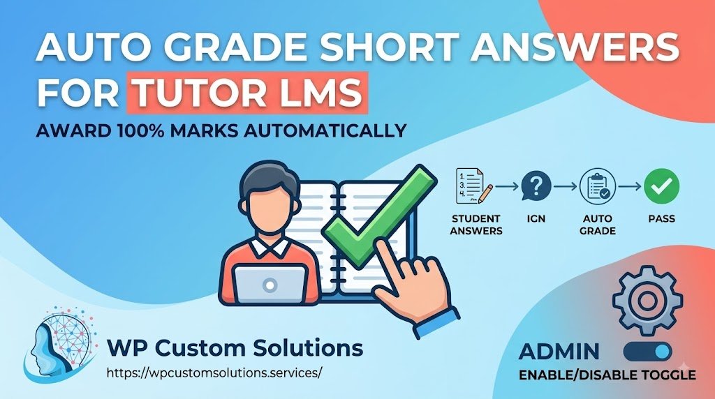 Tutor LMS Automatic Grading for Short Answers & Quiz Bypass